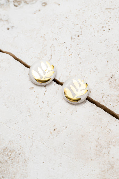 Orecchini lobo bianco/oro