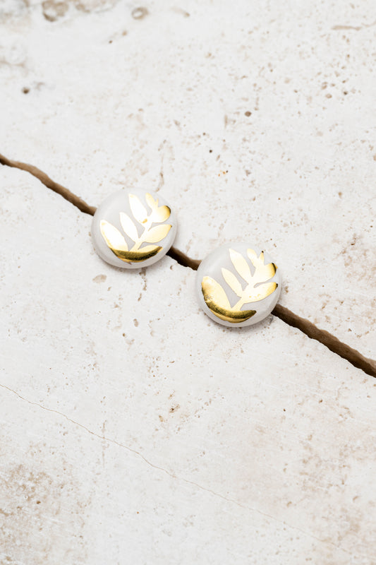 Orecchini lobo bianco/oro