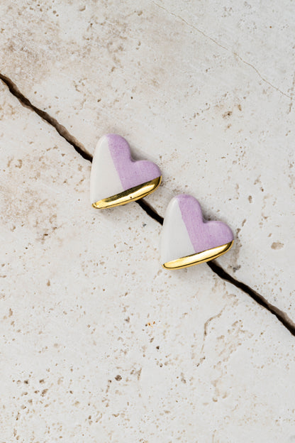 Orecchini lobo cuore tinta unita