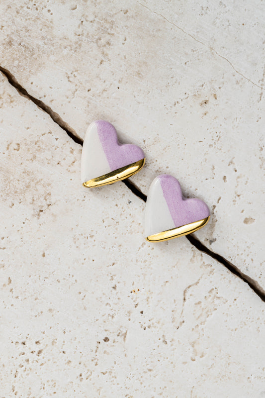 Orecchini lobo cuore tinta unita